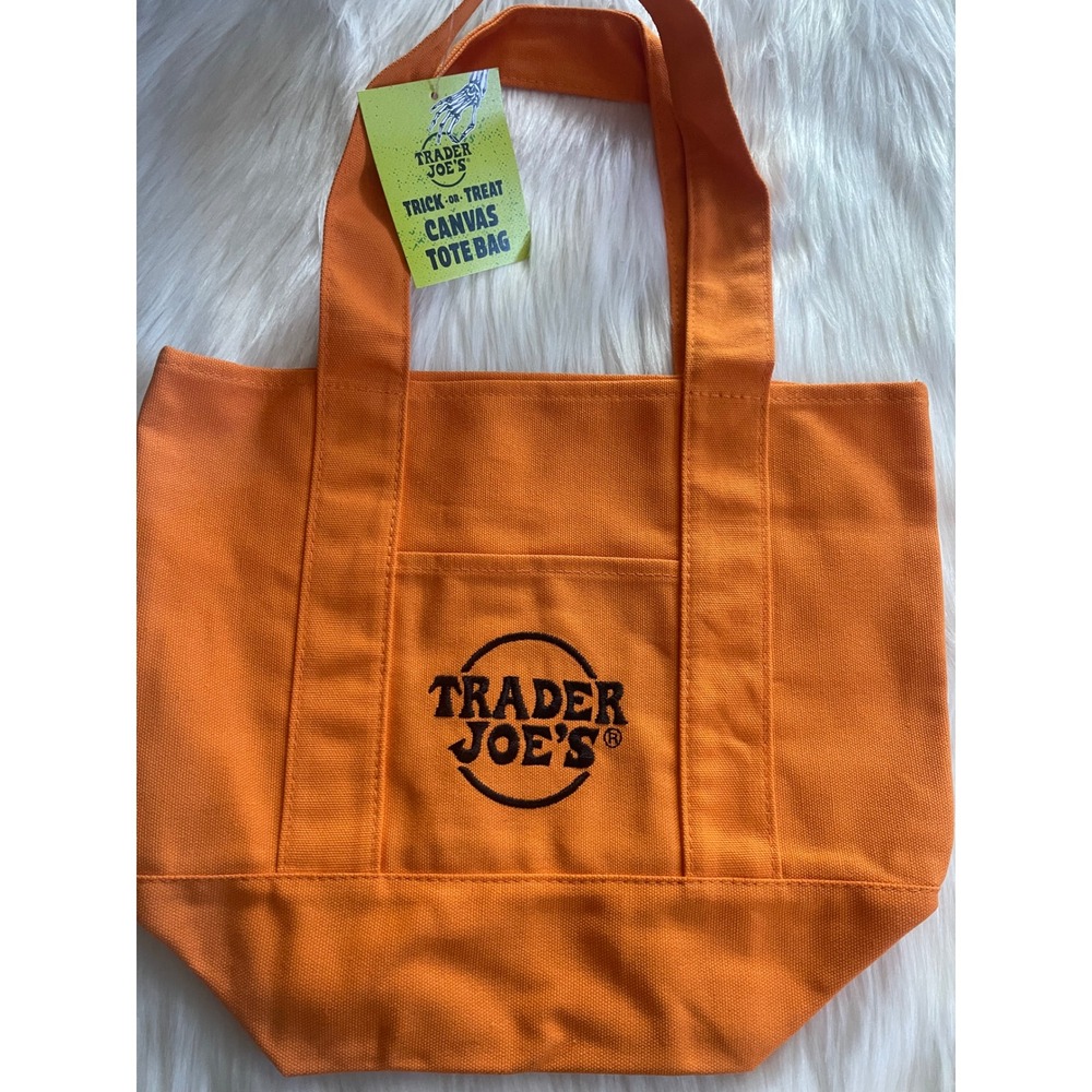Trick or Treat Trader Joe's 4 Mini Halloween Multicolor Canvas Tote Bag Bundle - Picture 9 of 10